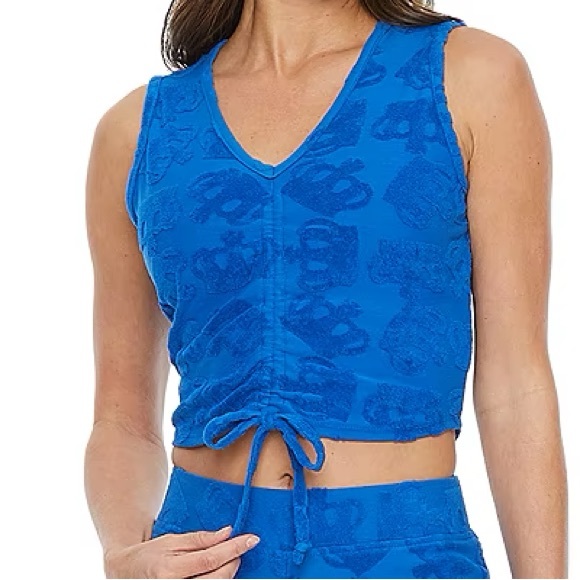Juicy Couture Tops - Juicy Couture Rouched V-Neck Sleeveless Crop Top
